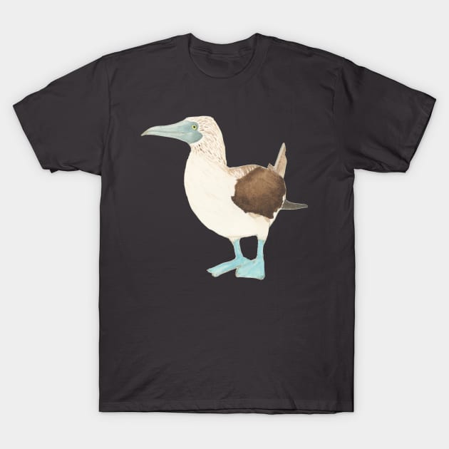 BLUE-FOOTED BOOBY BIRD - Watercolor Painting T-Shirt by VegShop